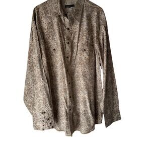 Tin Haul Mens 2XL Paisley Print Button Down Long Sl Shirt Western Rodeo Cowboy